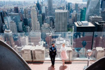 Hochzeitsfotos auf dem Rockefeller Center in New York Elopement