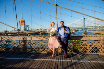 Hochzeitsfotograf New York Brautpaar auf der Brooklyn Bridge